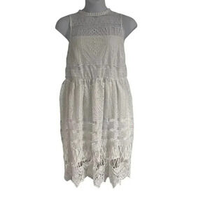 Charlotte Russe dress sleevless white lace overlay size 1X new